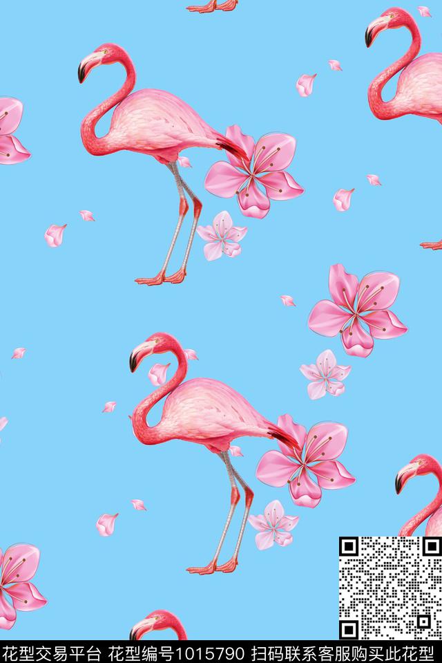 手绘花卉花卉女装数码印花华亿平台下载（图片编号: 1015790） - 瓦栏（Walan）