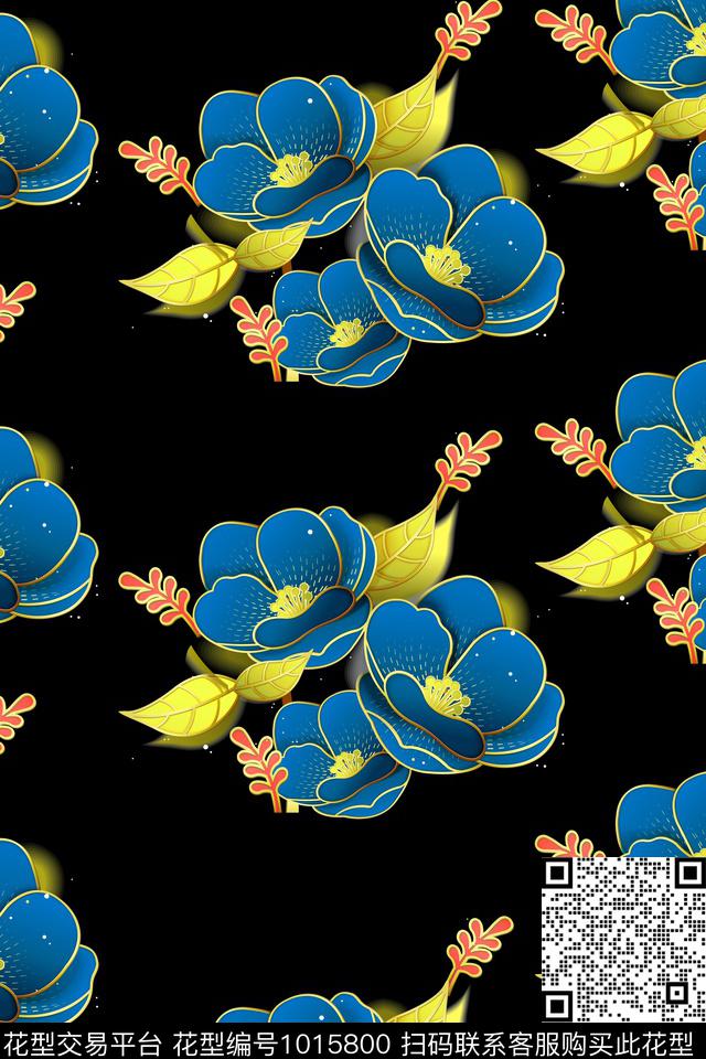 大花数码华亿平台花卉数码印花华亿平台下载（图片编号: 1015800） - 瓦栏（Walan）