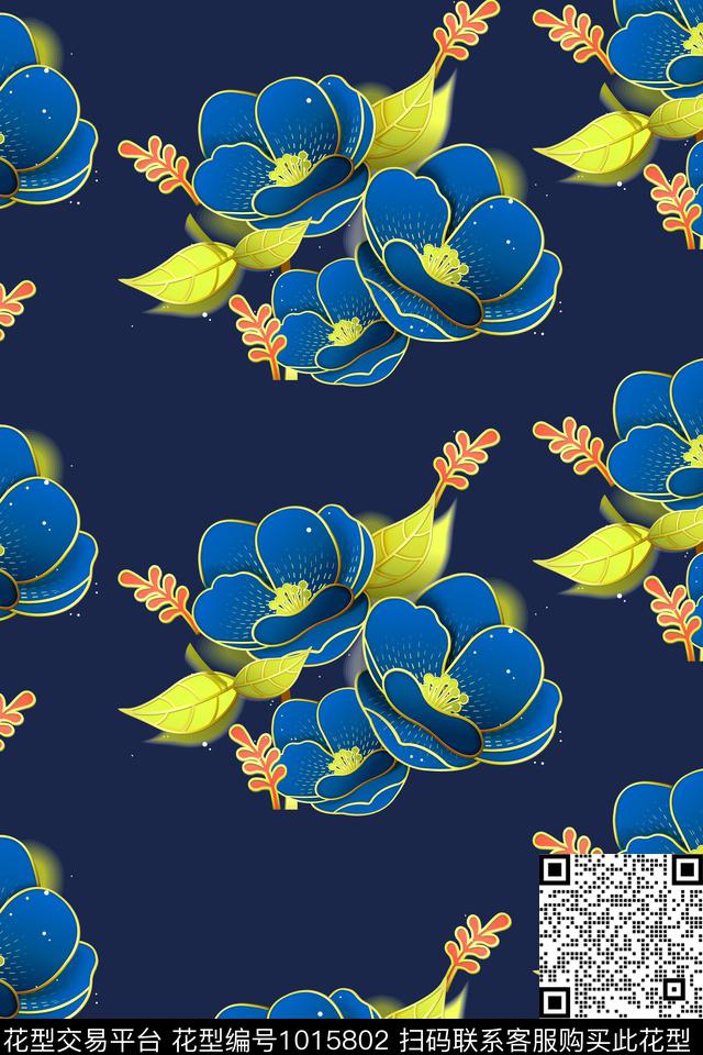 大花数码华亿平台花卉数码印花华亿平台下载（图片编号: 1015802） - 瓦栏（Walan）