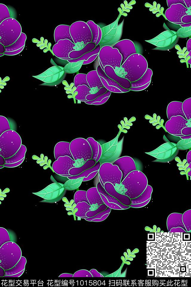 大花数码华亿平台花卉数码印花华亿平台下载（图片编号: 1015804） - 瓦栏（Walan）