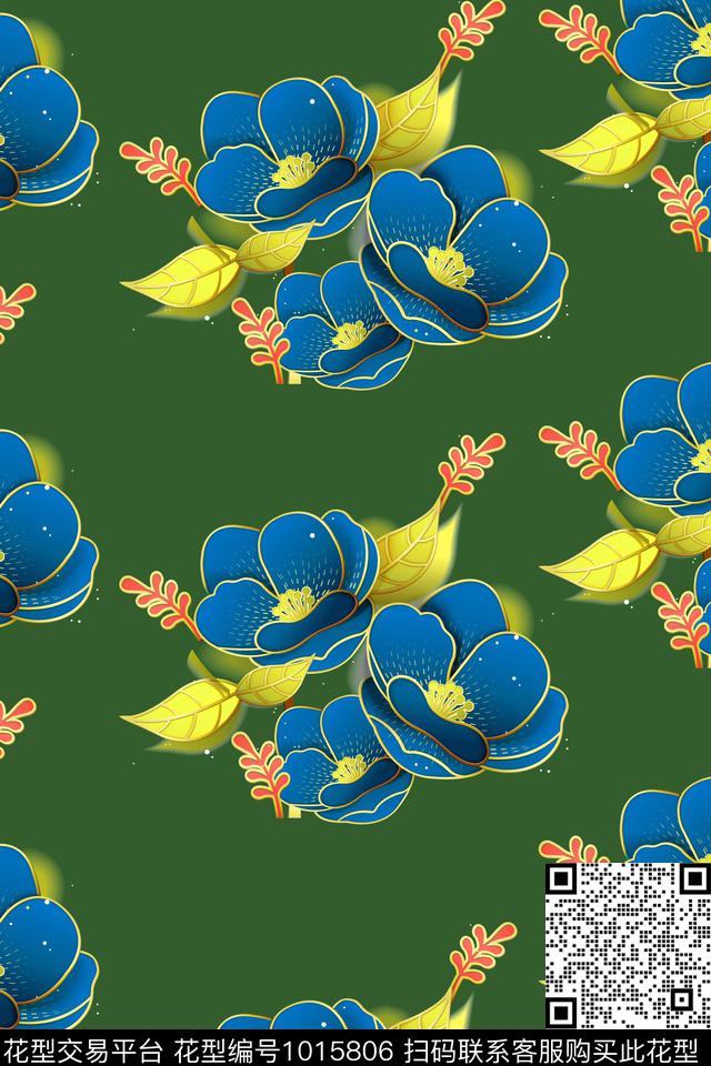 大花数码华亿平台花卉数码印花华亿平台下载（图片编号: 1015806） - 瓦栏（Walan）