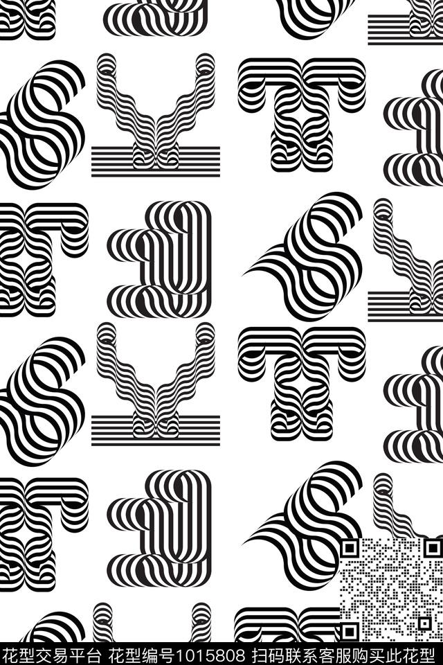 几何素色字母传统印花华亿平台下载（图片编号: 1015808） - 瓦栏（Walan）