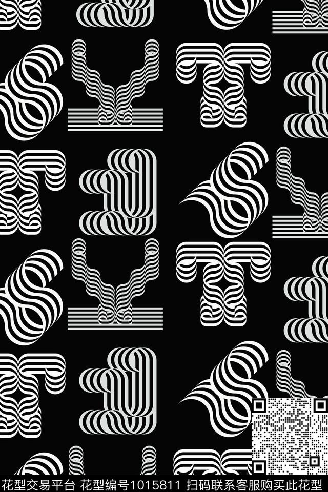 几何素色字母传统印花华亿平台下载（图片编号: 1015811） - 瓦栏（Walan）