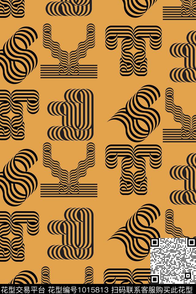 几何素色字母传统印花华亿平台下载（图片编号: 1015813） - 瓦栏（Walan）