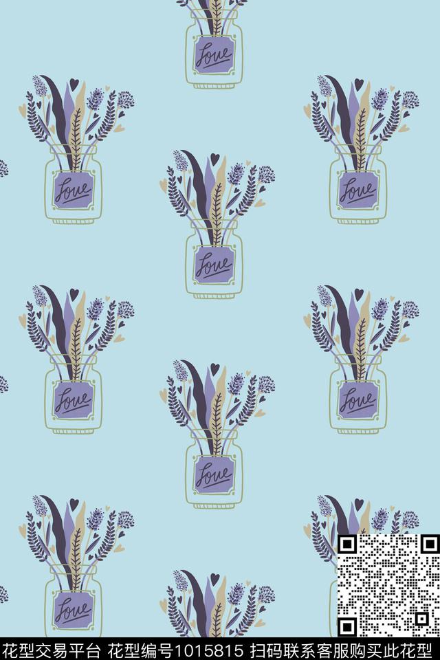 手绘花卉花卉清爽底花卉传统印花华亿平台下载（图片编号: 1015815） - 瓦栏（Walan）