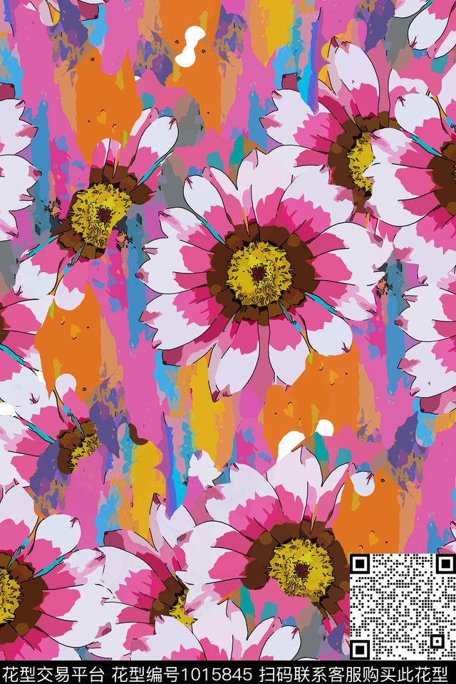 大花花卉女装传统印花华亿平台下载（图片编号: 1015845） - 瓦栏（Walan）