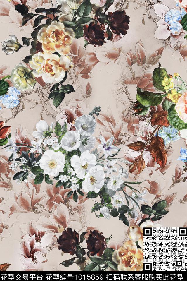 数码华亿平台花卉女装数码印花华亿平台下载（图片编号: 1015859） - 瓦栏（Walan）
