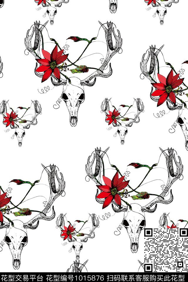 动物花卉花卉大牌风数码印花华亿平台下载（图片编号: 1015876） - 瓦栏（Walan）