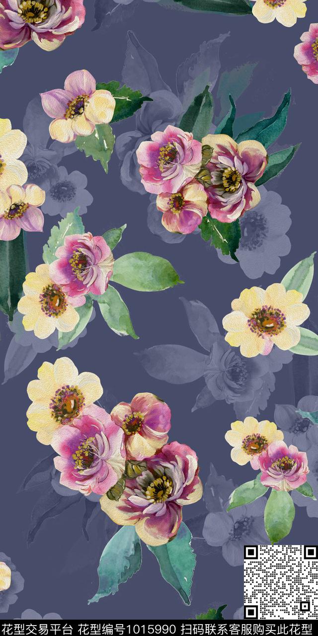数码华亿平台花卉女装数码印花华亿平台下载（图片编号: 1015990） - 瓦栏（Walan）
