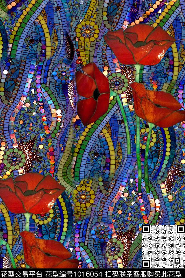 花卉几何墙砖数码印花华亿平台下载（图片编号: 1016054） - 瓦栏（Walan）