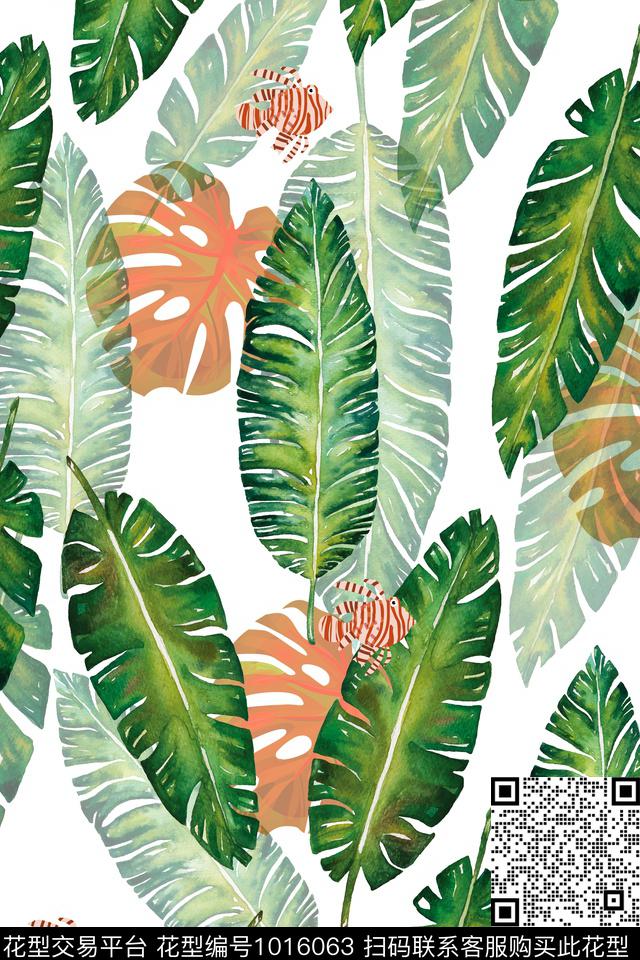动物花卉棕榈树花卉数码印花华亿平台下载（图片编号: 1016063） - 瓦栏（Walan）