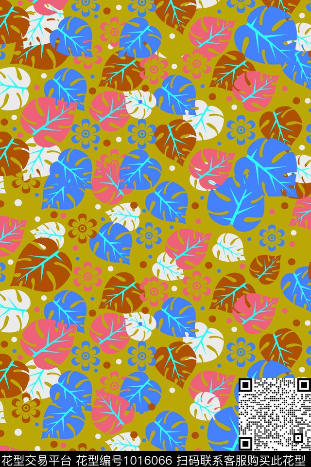 花卉绿植树叶棕榈树数码印花华亿平台下载（图片编号: 1016066） - 瓦栏（Walan）