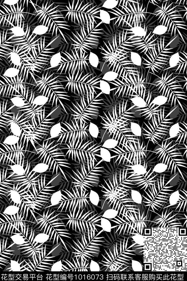 花卉绿植树叶棕榈树数码印花华亿平台下载（图片编号: 1016073） - 瓦栏（Walan）