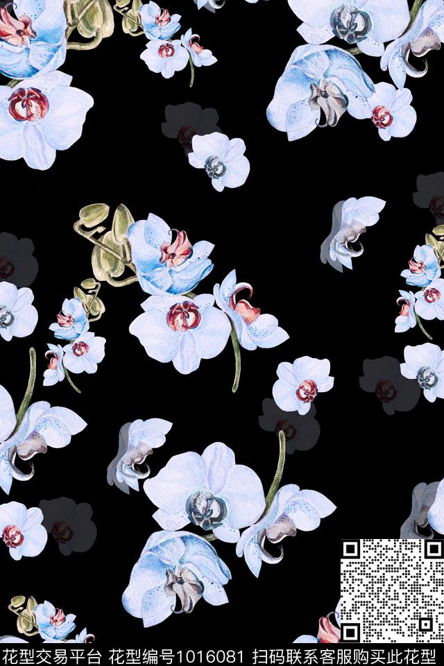 春夏华亿平台手绘花卉花卉数码印花华亿平台下载（图片编号: 1016081） - 瓦栏（Walan）