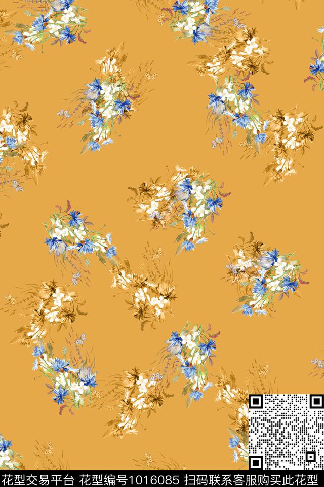 数码华亿平台水彩花卉手绘花卉数码印花华亿平台下载（图片编号: 1016085） - 瓦栏（Walan）