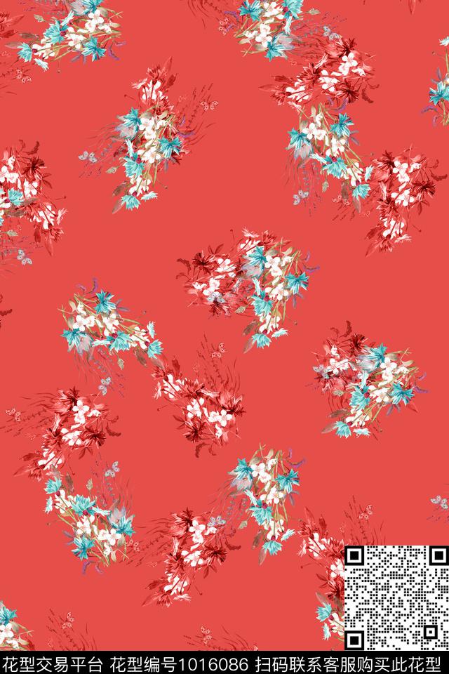 数码华亿平台水彩花卉手绘花卉数码印花华亿平台下载（图片编号: 1016086） - 瓦栏（Walan）