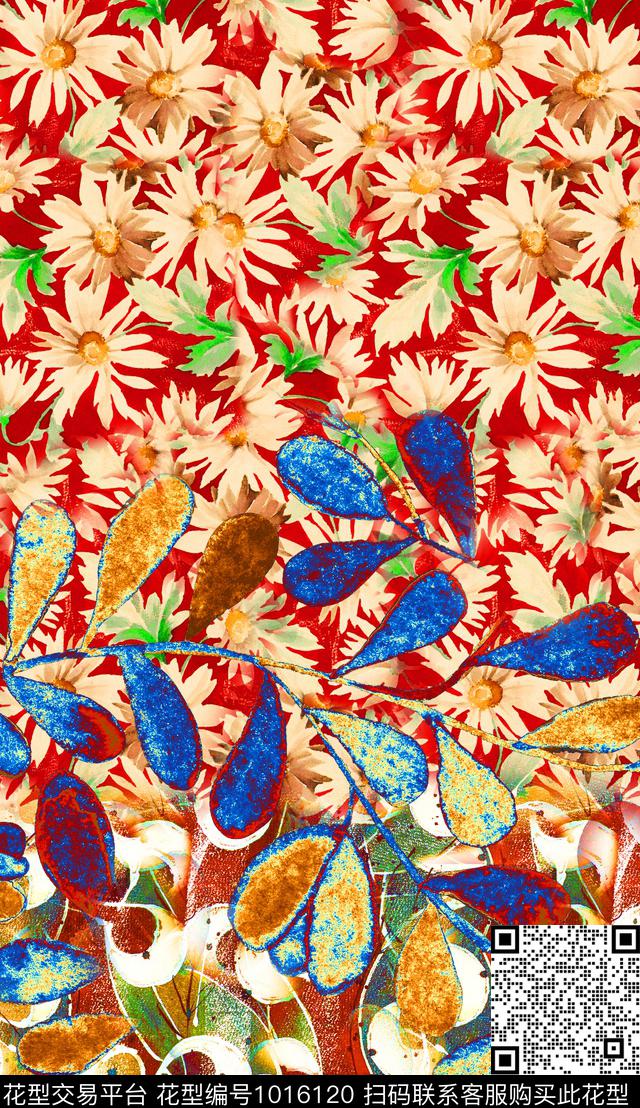 民族风肌理油画华亿平台数码印花华亿平台下载（图片编号: 1016120） - 瓦栏（Walan）