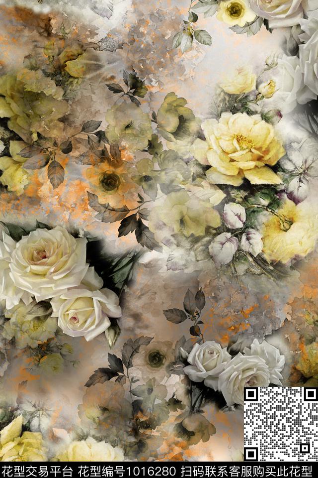 数码华亿平台花卉油画华亿平台数码印花华亿平台下载（图片编号: 1016280） - 瓦栏（Walan）