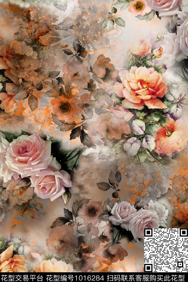 数码华亿平台花卉油画华亿平台数码印花华亿平台下载（图片编号: 1016284） - 瓦栏（Walan）