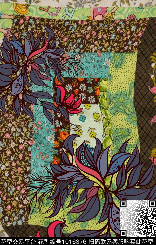 数码华亿平台民族风定位花数码印花华亿平台下载（图片编号: 1016376） - 瓦栏（Walan）