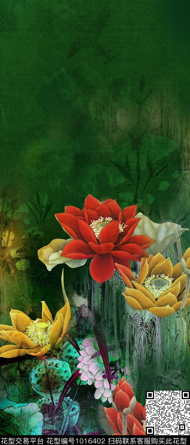 中国风数码华亿平台花卉数码印花华亿平台下载（图片编号: 1016402） - 瓦栏（Walan）