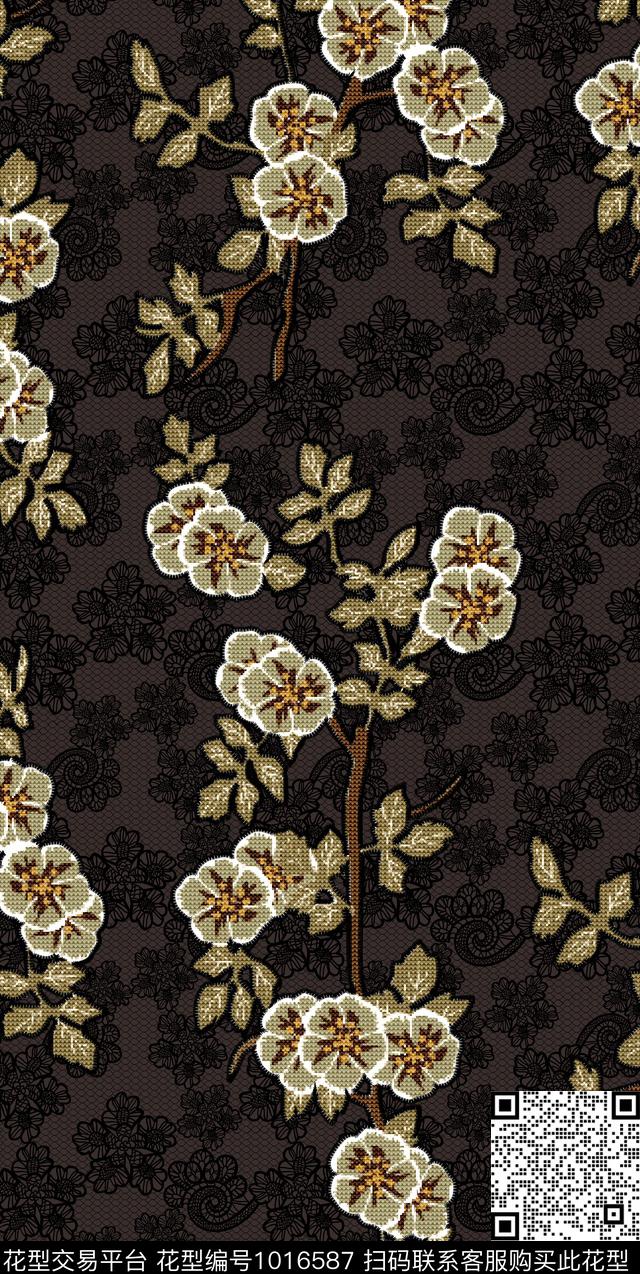 民族风花卉年轻女性数码印花华亿平台下载（图片编号: 1016587） - 瓦栏（Walan）