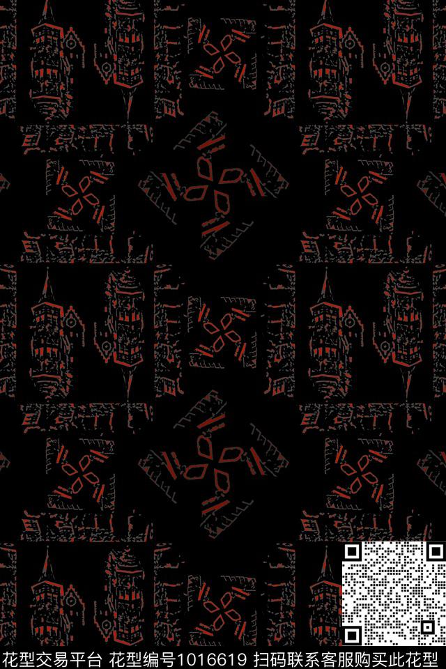 衬衫秋冬华亿平台抽象传统印花华亿平台下载（图片编号: 1016619） - 瓦栏（Walan）