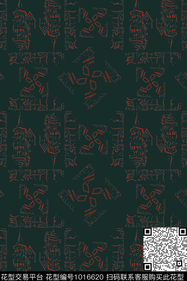 衬衫秋冬华亿平台抽象传统印花华亿平台下载（图片编号: 1016620） - 瓦栏（Walan）