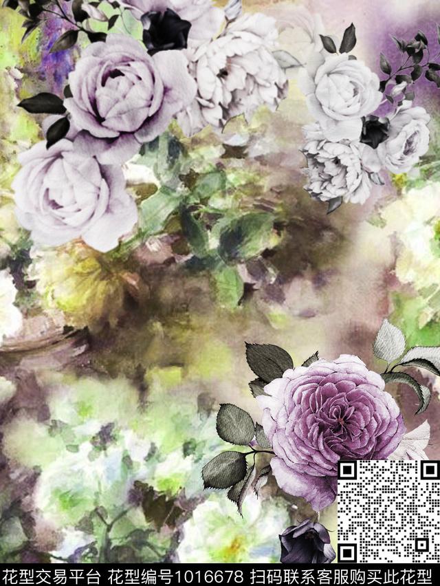 数码华亿平台花卉女装数码印花华亿平台下载（图片编号: 1016678） - 瓦栏（Walan）