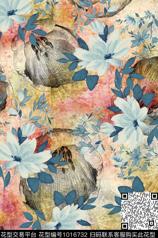 数码华亿平台小碎花抽象数码印花华亿平台下载（图片编号: 1016732） - 瓦栏（Walan）