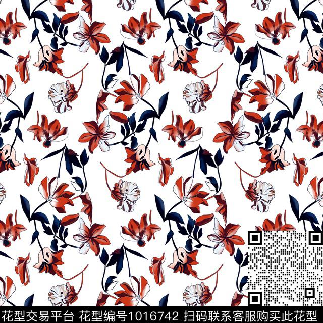 数码华亿平台春夏华亿平台花卉数码印花华亿平台下载（图片编号: 1016742） - 瓦栏（Walan）