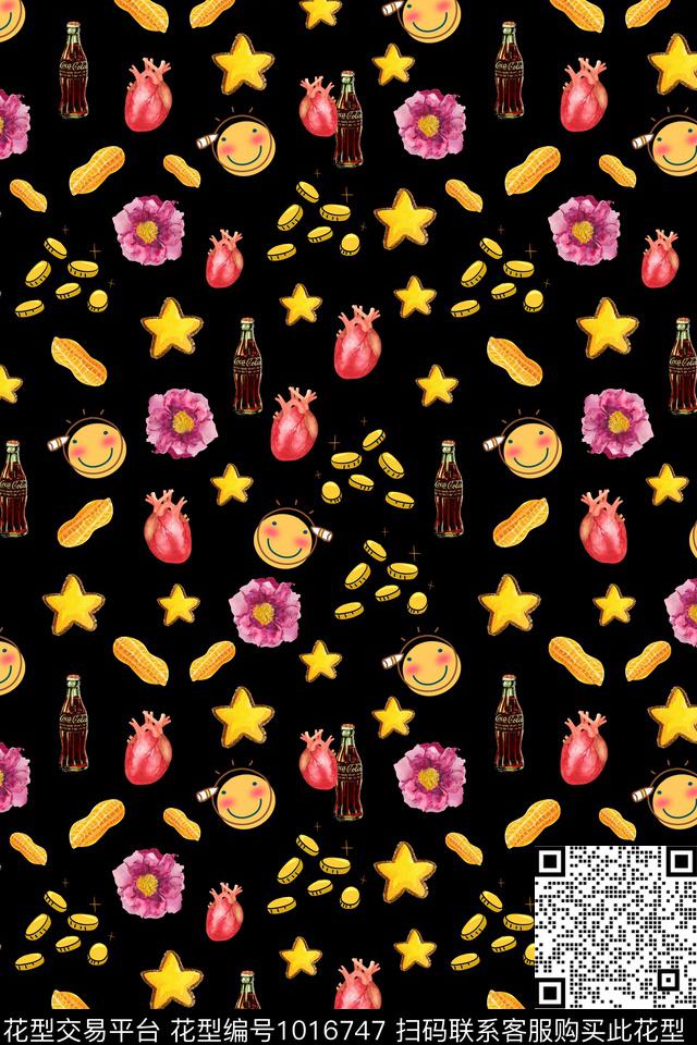 卡通动物小碎花满版散花数码印花华亿平台下载（图片编号: 1016747） - 瓦栏（Walan）