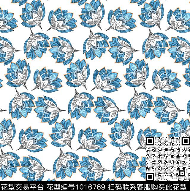 数码华亿平台春夏华亿平台花卉数码印花华亿平台下载（图片编号: 1016769） - 瓦栏（Walan）