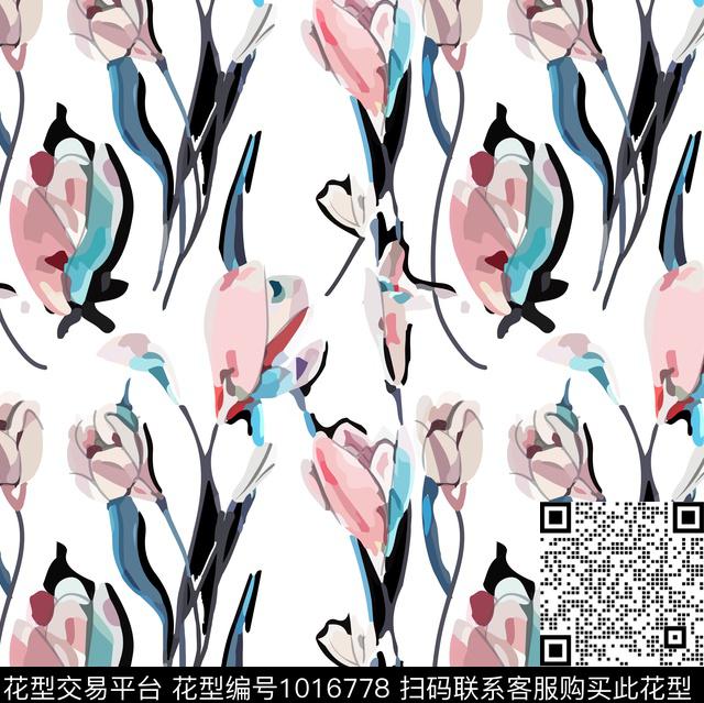 数码华亿平台花卉大牌风数码印花华亿平台下载（图片编号: 1016778） - 瓦栏（Walan）