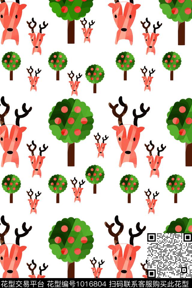 卡通动物卡通植物数码印花华亿平台下载（图片编号: 1016804） - 瓦栏（Walan）