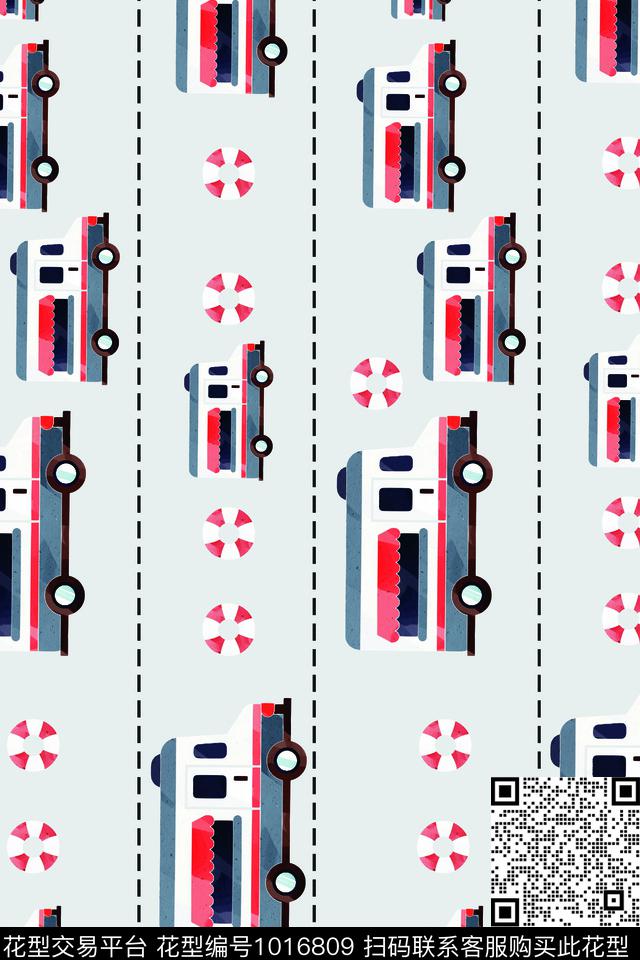 卡通汽车童装数码印花华亿平台下载（图片编号: 1016809） - 瓦栏（Walan）