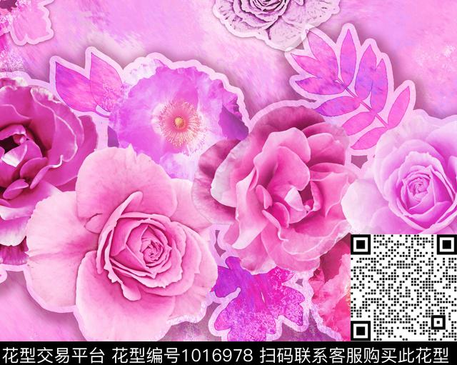 混合拼接格子几何数码印花华亿平台下载（图片编号: 1016978） - 瓦栏（Walan）