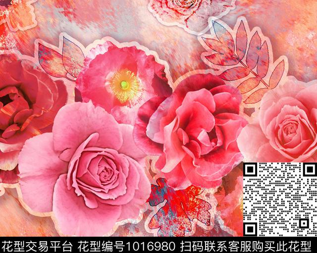 混合拼接格子几何数码印花华亿平台下载（图片编号: 1016980） - 瓦栏（Walan）