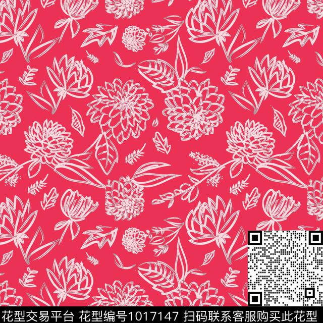 数码华亿平台花卉女装数码印花华亿平台下载（图片编号: 1017147） - 瓦栏（Walan）