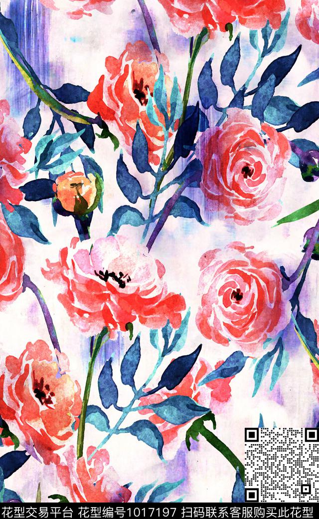 数码华亿平台秋冬华亿平台花卉数码印花华亿平台下载（图片编号: 1017197） - 瓦栏（Walan）
