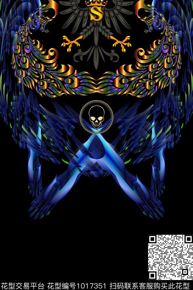 卡通抽象男装数码印花华亿平台下载（图片编号: 1017351） - 瓦栏（Walan）