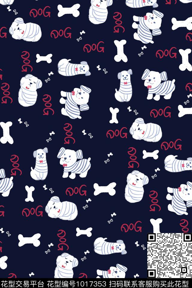 卡通动物童装狗数码印花华亿平台下载（图片编号: 1017353） - 瓦栏（Walan）