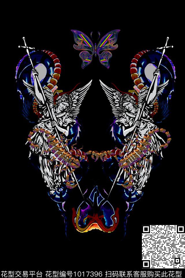 卡通抽象男装数码印花华亿平台下载（图片编号: 1017396） - 瓦栏（Walan）