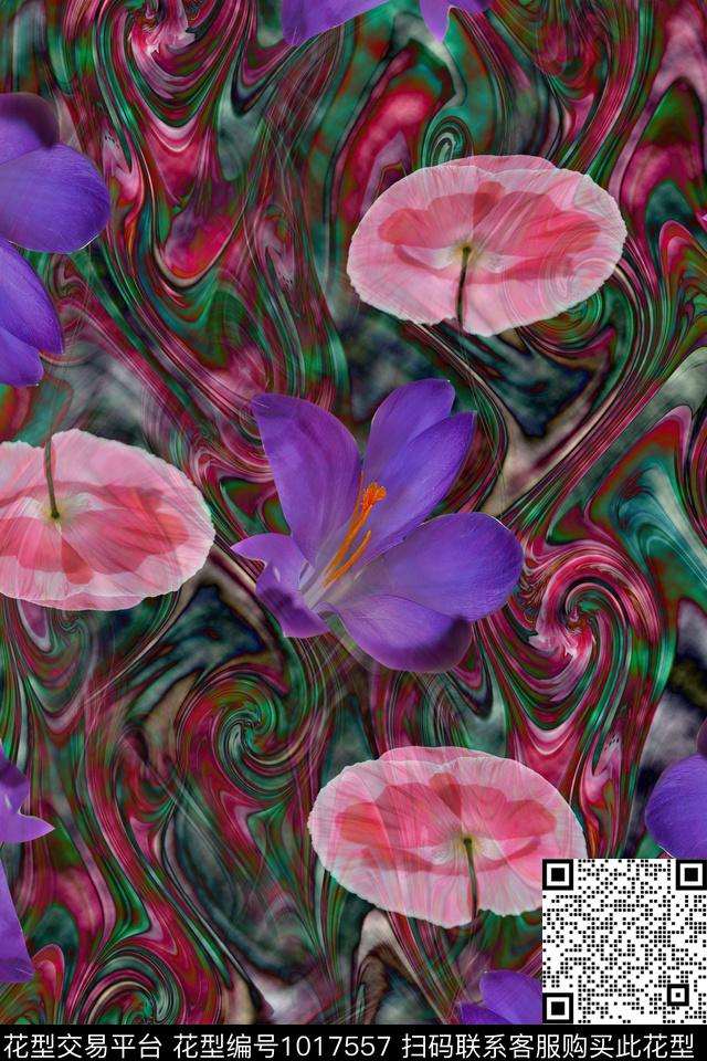 数码华亿平台花卉女装数码印花华亿平台下载（图片编号: 1017557） - 瓦栏（Walan）