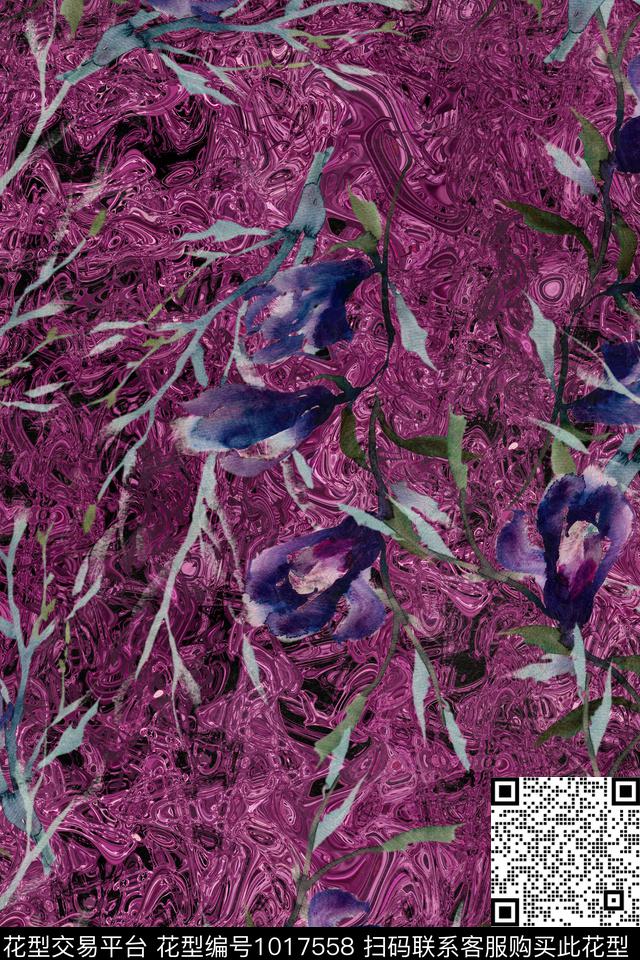 数码华亿平台花卉女装数码印花华亿平台下载（图片编号: 1017558） - 瓦栏（Walan）