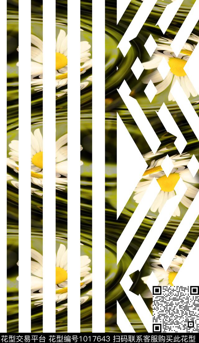 数码华亿平台线条花卉数码印花华亿平台下载（图片编号: 1017643） - 瓦栏（Walan）