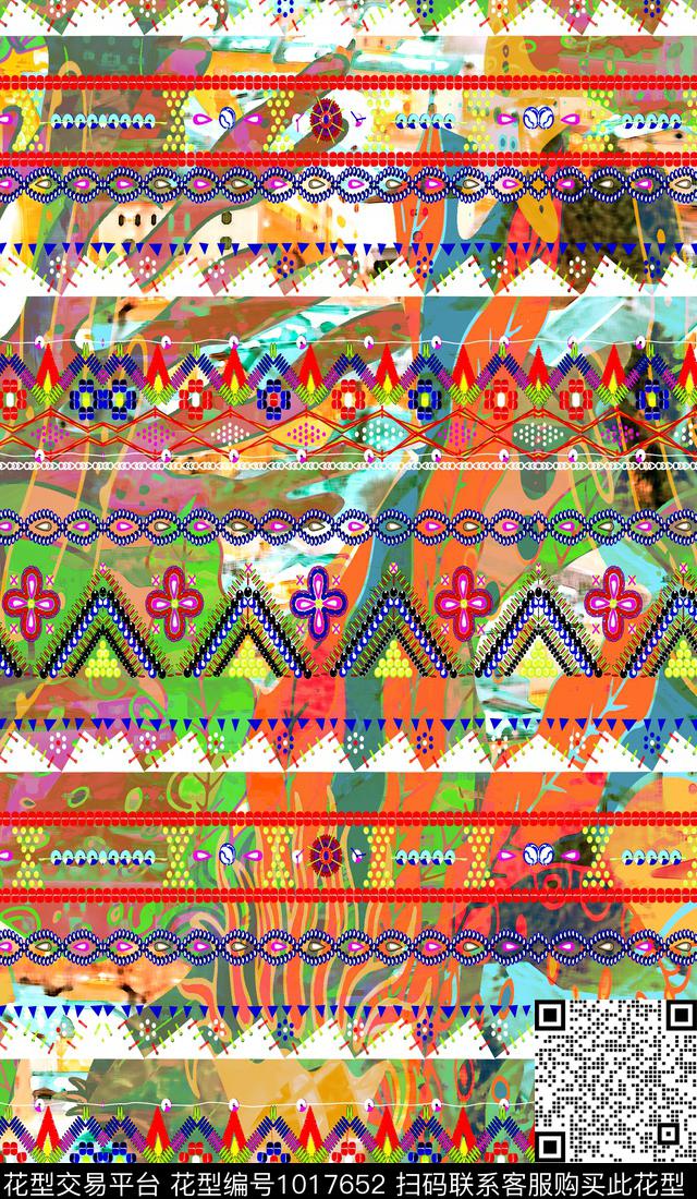 数码华亿平台线条花卉花卉数码印花华亿平台下载（图片编号: 1017652） - 瓦栏（Walan）