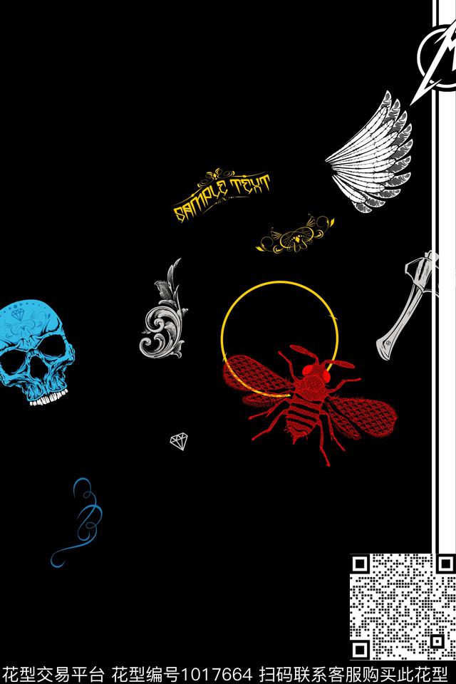 卡通趣味男装数码印花华亿平台下载（图片编号: 1017664） - 瓦栏（Walan）