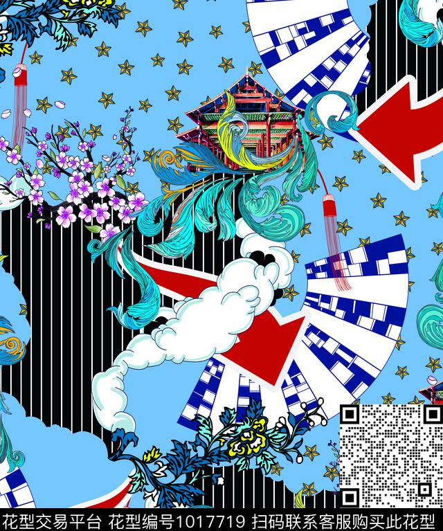 矢量艺术中国风数码印花华亿平台下载（图片编号: 1017719） - 瓦栏（Walan）