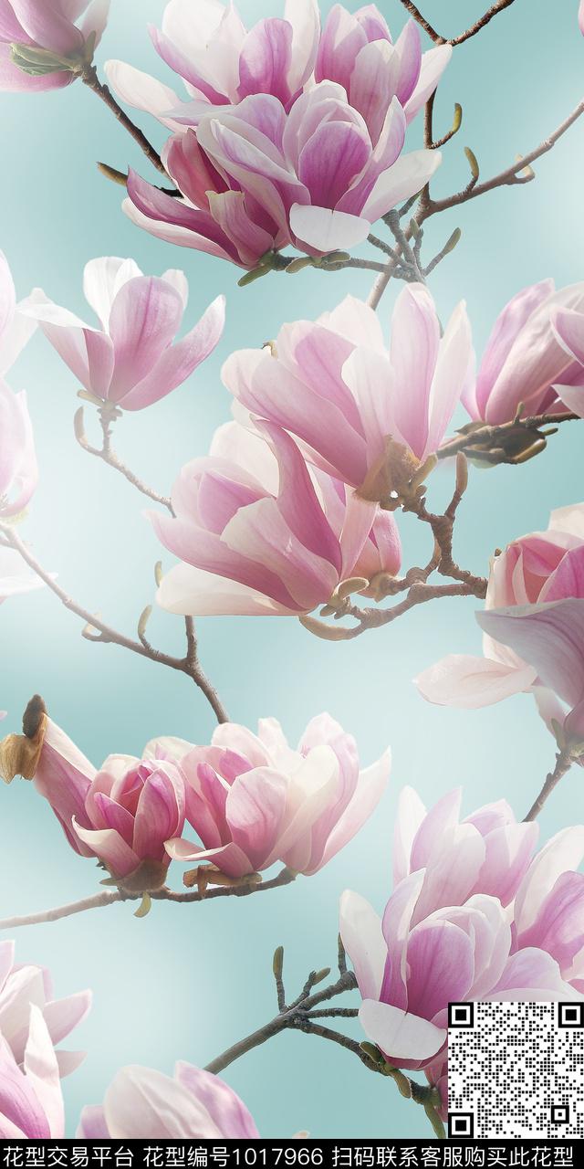 数码华亿平台迪拜花卉满版散花数码印花华亿平台下载（图片编号: 1017966） - 瓦栏（Walan）